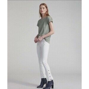 rag & bone NY simone snap pants iris White Women’s Size 6 made in USA